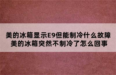 美的冰箱显示E9但能制冷什么故障 美的冰箱突然不制冷了怎么回事